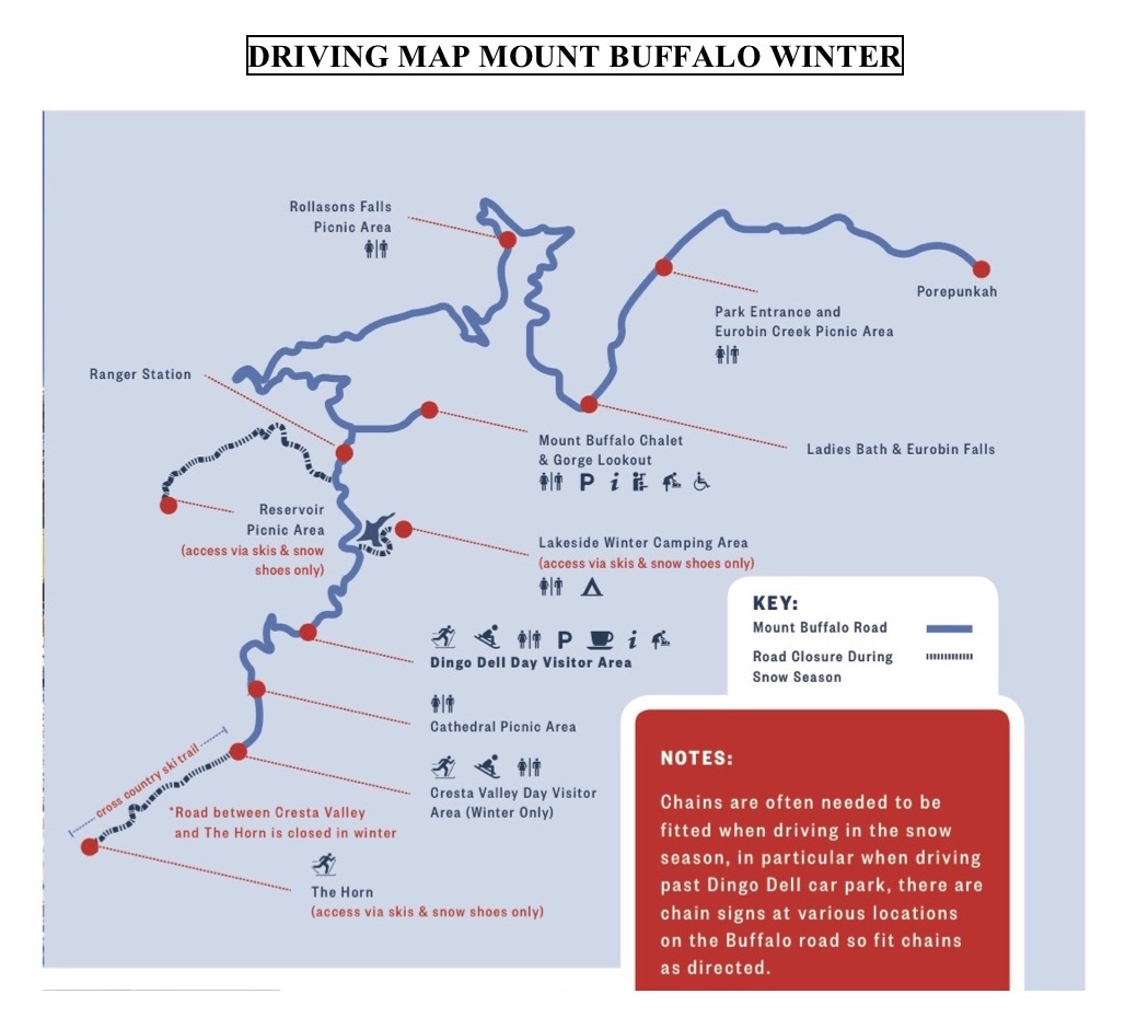 Mount Buffalo Winter Map