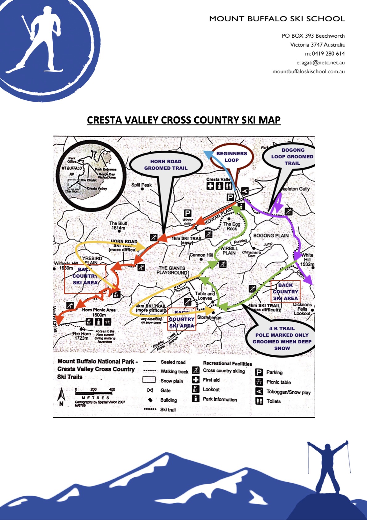 Cresta Valley Cross Country Ski Map