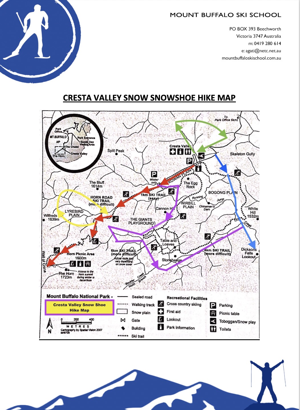 Cresta Valley Snowshoe Hiking map